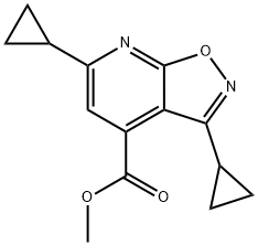 methyl 3,6-dicyclopropylisoxazolo[5,4-b]pyridine-4-carboxylate 结构式