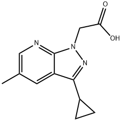 2-{3-环丙基-5-甲基-1H-吡唑并[3,4-B]吡啶-1-基}乙酸 结构式