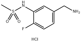 N-[5-(aminomethyl)-2-fluoranyl-phenyl]methanesulfonamide 结构式