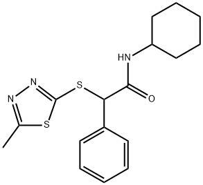 N-cyclohexyl-2-[(5-methyl-1,3,4-thiadiazol-2-yl)sulfanyl]-2-phenylacetamide 结构式