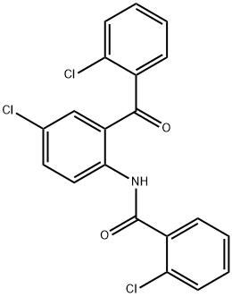 2-氯-N-(4-氯-2-(2-氯苯甲酰)苯基)苯甲酰胺 结构式