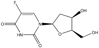 5-fluoro-1-[(2R,4R,5R)-4-hydroxy-5-(hydroxymethyl)oxolan-2-yl]pyrimidine-2,4-dione 结构式