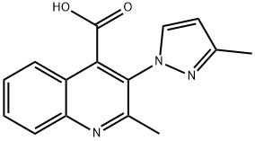 2-甲基-3-(3-甲基-1H-吡唑-1-基)喹啉-4-羧酸 结构式