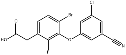 [4-溴-3-(3-氯-5-氰基苯氧基)-2-氟苯基]乙酸 结构式