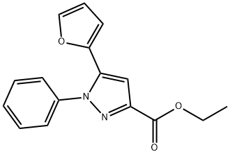 1H-Pyrazole-3-carboxylic acid, 5-(2-furanyl)-1-phenyl-, ethyl ester 结构式