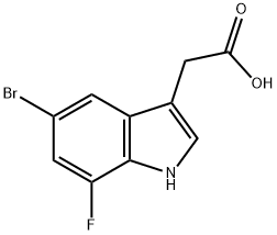5-Bromo-7-fluoroindole-3-acetic Acid 结构式