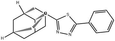2-((1R,3R,4R,7S)-1-azaadamantan-4-yloxy)-5-phenyl-1,3,4-thiadiazole 结构式