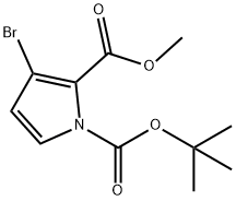 3-Bromo-pyrrole-1,2-dicarboxylic acid 1-tert-butyl ester 2-methyl ester 结构式