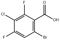 6-溴-3-氯-2,4-二氟苯甲酸 结构式