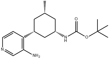 [(1S,3R,5S)-3-(3-氨基吡啶-4-基)-5-甲基环己基]氨基甲酸叔丁酯 结构式