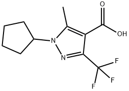 1-Cyclopentyl-5-methyl-3-trifluoromethyl-1H-pyrazole-4-carboxylic acid 结构式