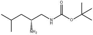 (R)-(2-氨基-4-甲基戊基)氨基甲酸叔丁酯 结构式