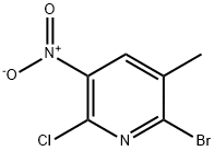 2-溴-6-氯-3-甲基-5-硝基吡啶 结构式