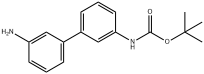 (3'-氨基-[1,1'-联苯]-3-基)氨基甲酸叔丁酯 结构式