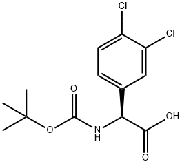 (S)-2-((叔丁氧羰基)氨基)-2-(3,4-二氯苯基)乙酸 结构式