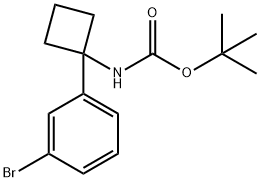 (1-(3-溴苯基)环丁基)氨基甲酸叔丁酯 结构式