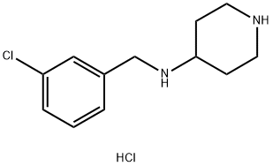 N-(3-CHLOROBENZYL)PIPERIDIN-4-AMINE HYDROCHLORIDE 结构式