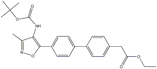 ethyl 2-(4'-(4-(tert-butoxycarbonylamino)-3-methylisoxazol-5-yl)biphenyl-4-yl)acetate 结构式