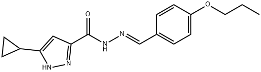 (E)-3-cyclopropyl-N-(4-propoxybenzylidene)-1H-pyrazole-5-carbohydrazide 结构式