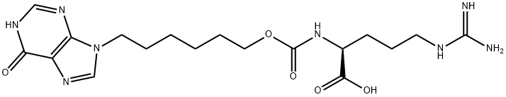 L-Arginine,N2-[[[6-(1,6-dihydro-6-oxo-9H-purin-9-yl)hexyl]oxy]carbonyl]- 结构式