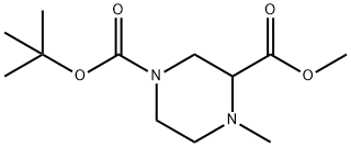 1-(tert-butyl) 3-methyl 4-methylpiperazine-1,3-dicarboxylate 结构式