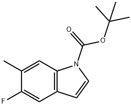 tert-Butyl 5-fluoro-6-methyl-1H-indole-1-carboxylate 结构式