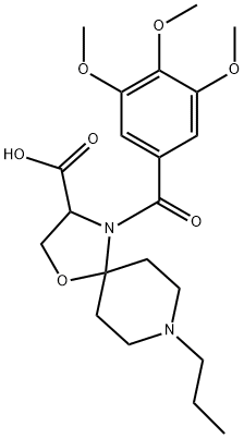 8-propyl-4-(3,4,5-trimethoxybenzoyl)-1-oxa-4,8-diazaspiro[4.5]decane-3-carboxylic acid 结构式