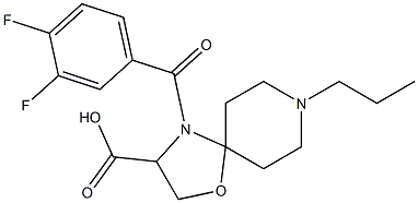 4-(3,4-difluorobenzoyl)-8-propyl-1-oxa-4,8-diazaspiro[4.5]decane-3-carboxylic acid 结构式
