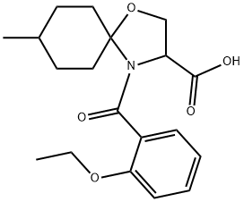 4-(2-ethoxybenzoyl)-8-methyl-1-oxa-4-azaspiro[4.5]decane-3-carboxylic acid 结构式