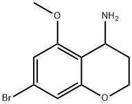 7-BROMO-5-METHOXY-3,4-DIHYDRO-2H-1-BENZOPYRAN-4-AMINE 结构式