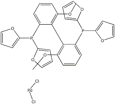 DICHLORO[(R)-(+)-2,2'-BIS(DI-2-FURANYLPHOSPHINO)-6,6'-DIMETHOXY-1,1'-BIPHENYL]PALLADIUM(II) 结构式