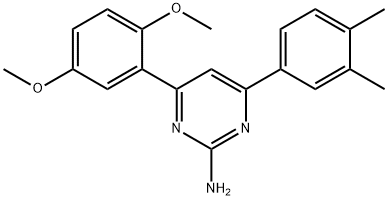 4-(2,5-dimethoxyphenyl)-6-(3,4-dimethylphenyl)pyrimidin-2-amine 结构式