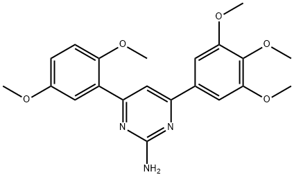 4-(2,5-dimethoxyphenyl)-6-(3,4,5-trimethoxyphenyl)pyrimidin-2-amine 结构式