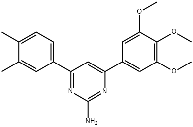 4-(3,4-dimethylphenyl)-6-(3,4,5-trimethoxyphenyl)pyrimidin-2-amine 结构式