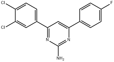 4-(3,4-dichlorophenyl)-6-(4-fluorophenyl)pyrimidin-2-amine 结构式