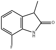 7-FLUORO-3-METHYL-2,3-DIHYDRO-1H-INDOL-2-ONE 结构式