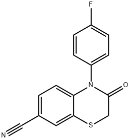 4-(4-FLUOROPHENYL)-3-OXO-3,4-DIHYDRO-2H-BENZO[B][1,4]THIAZINE-7-CARBONITRILE 结构式