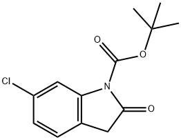 1H-Indole-1-carboxylic acid, 6-chloro-2,3-dihydro-2-oxo-, 1,1-dimethylethyl ester 结构式