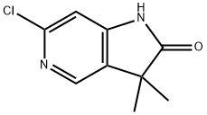 6-chloro-3,3-dimethyl-1H-pyrrolo[3,2-c]pyridin-2(3H)-one 结构式