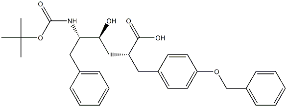 (2R,4S,5S)-2-(4-(苄氧基)苯甲基)-5-((叔-丁氧羰基)氨基)-4-羟基-6-苯基己酸 结构式