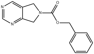 5,7-二氢-6H-吡咯并[3,4-D]嘧啶-6-羧酸苄酯 结构式