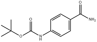 (4-氨基甲酰基苯基)氨基甲酸叔丁酯 结构式