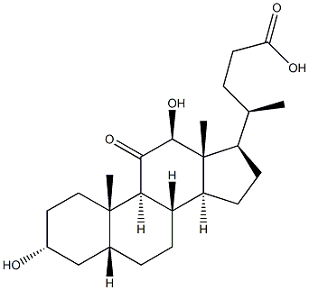 5b-Cholan-24-oic acid, 3a,12b-dihydroxy-11-oxo- (8CI) 结构式