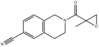 2-(2-methyloxirane-2-carbonyl)-1,2,3,4-tetrahydroisoquinoline-6-carbonitrile 结构式