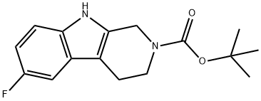 叔-丁基 6-氟-3,4-二氢-1H-吡啶并[3,4-B]吲哚-2(9H)-甲酸基酯 结构式