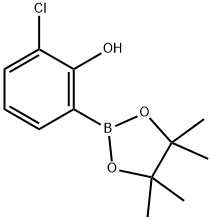 2-氯-6-(四甲基-1,3,2-二氧杂硼烷-2-基)苯酚 结构式