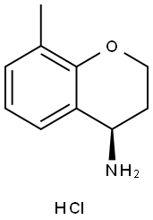 (4R)-8-甲基-3,4-二氢-2H-1-苯并吡喃-4-胺盐酸盐 结构式