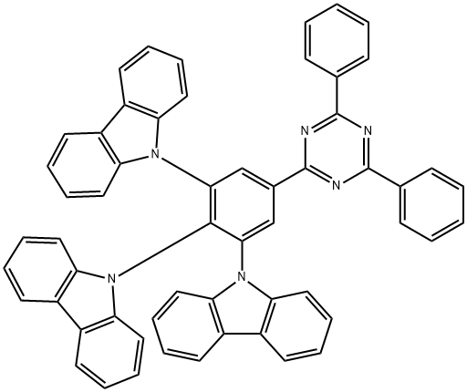 9-[2,3-双(9H-咔唑-9-基)- 5 -(二苯基-1,3,5-三嗪-2-基)苯基]-9H咔唑 结构式