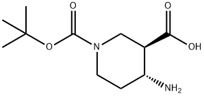 (3R,4R)-4-amino-1-(tert-butoxycarbonyl)piperidine-3-carboxylic acid 结构式