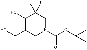 tert-butyl 3,3-difluoro-4-hydroxy-5-(hydroxymethyl)piperidine-1-carboxylate 结构式